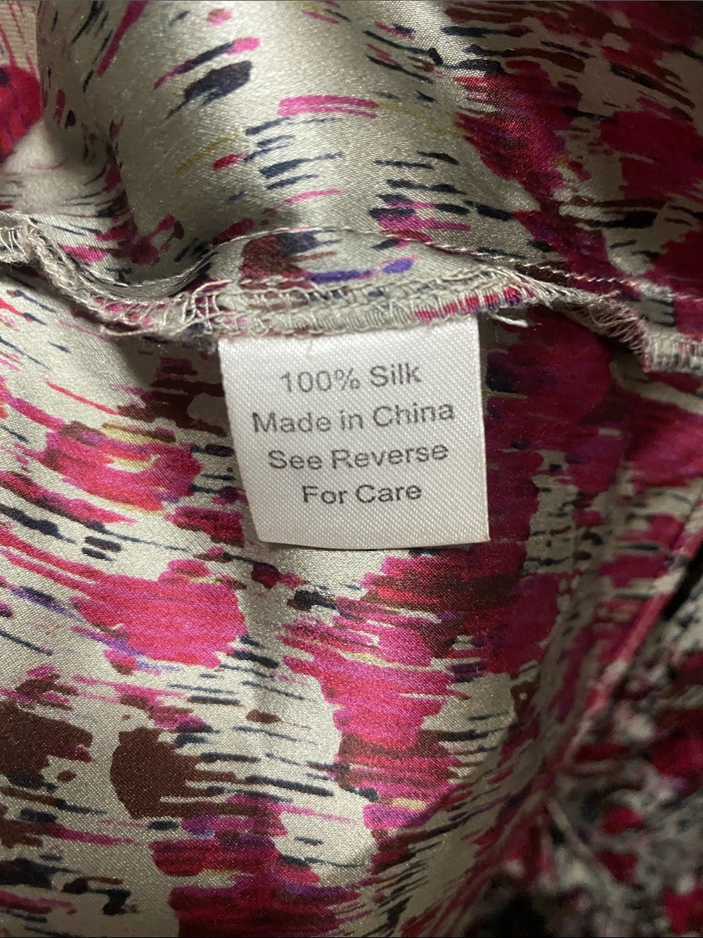 Parker 100% Silk Burgundy and Gray Artistic Print Maxi Dress Sz S - Picture 6 of 7